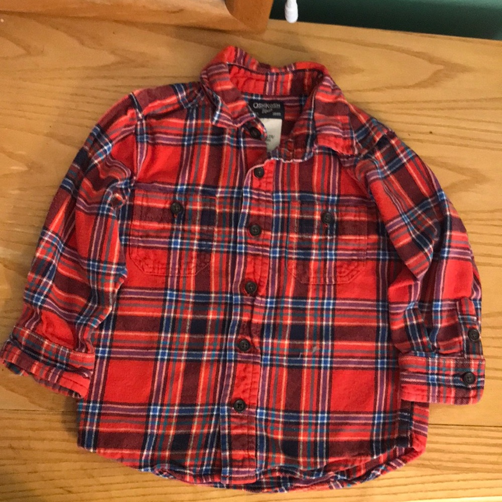 Oshkosh b’gosh Plaid 2t long sleeve button down shirt